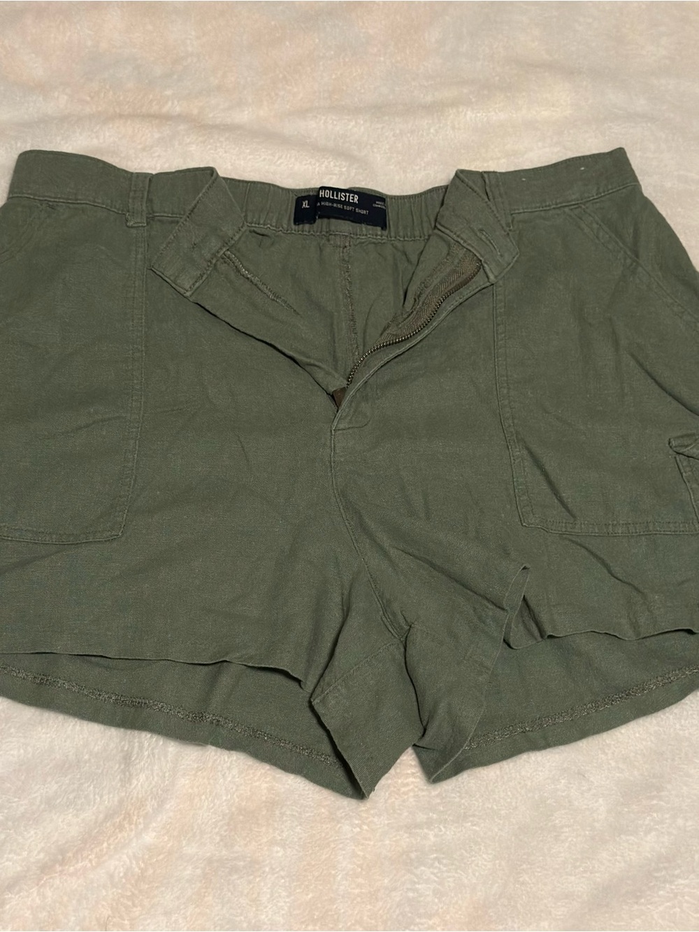 Hollister Olive Utility Cargo Shorts
